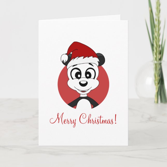 tarjeta de felicitación de Navidad con oso panda d (Anverso)