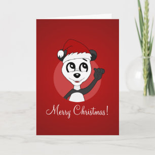 tarjeta de felicitación de Navidad con oso panda d