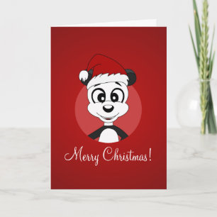 tarjeta de felicitación de Navidad con oso panda d