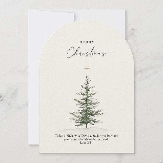 Tarjeta de Felicitación de Navidad con Versículo B (Anverso)