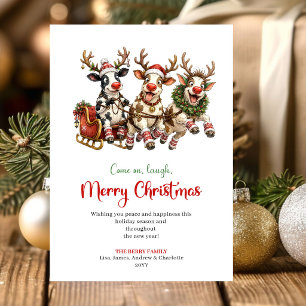 Tarjeta de Felicitación de Navidad de Animales Enc