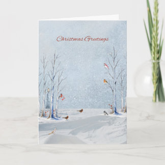 Tarjeta de Felicitación de Navidad de Aves de Invi