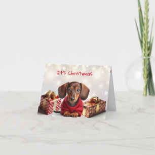 Tarjeta de Felicitación de Navidad de Cachorro Dac