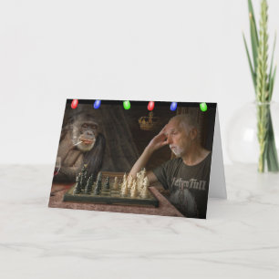 TARJETA DE FELICITACIÓN DE NAVIDAD DE CHIMPANCÉ DI