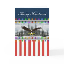 Tarjeta de felicitación de navidad de Eagle Patrio