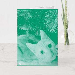 Tarjeta de Felicitación de Navidad de Gato con Tex