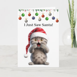 Tarjeta de Felicitación de Navidad de Gato Diverti