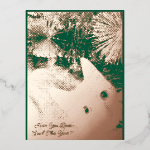 Tarjeta de Felicitación de Navidad de Gato Plegada