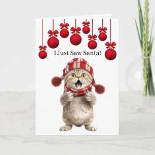 Tarjeta de Felicitación de Navidad de Gato Super A