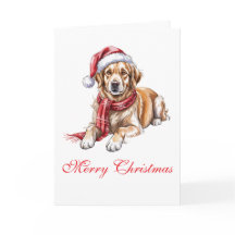 Tarjeta de Felicitación de Navidad de Golden Retri