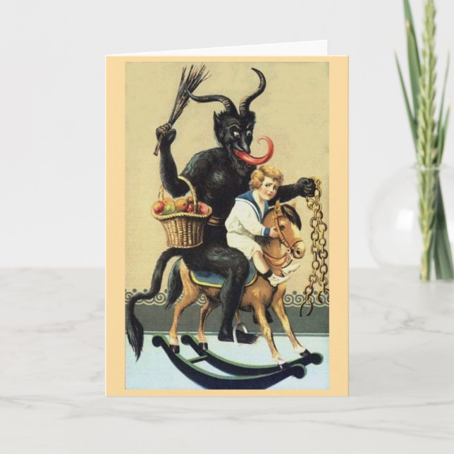 Tarjeta de felicitación de Navidad de Krampus Rock (Anverso)
