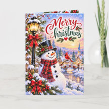 Tarjeta de Felicitación de Navidad de Muñeco de Ni