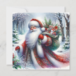Tarjeta de Felicitación de Navidad de Papá Noel