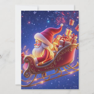 Tarjeta de Felicitación de Navidad de Papá Noel en