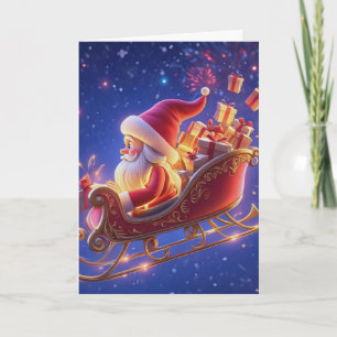 Tarjeta de Felicitación de Navidad de Papá Noel en