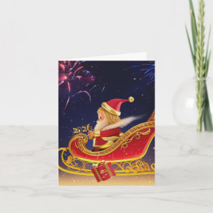 Tarjeta de Felicitación de Navidad de Papá Noel en