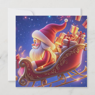 Tarjeta de Felicitación de Navidad de Papá Noel en