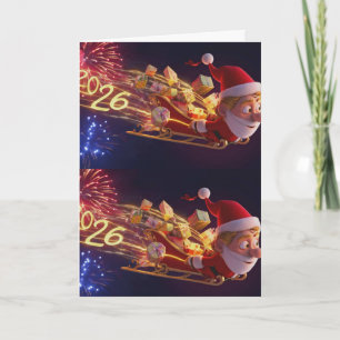 Tarjeta de Felicitación de Navidad de Papá Noel en