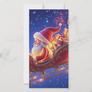 Tarjeta de Felicitación de Navidad de Papá Noel en