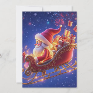 Tarjeta de Felicitación de Navidad de Papá Noel en