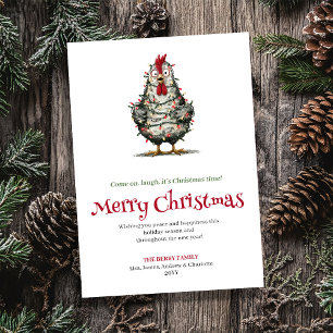 Tarjeta de felicitación de Navidad de pollo de dib