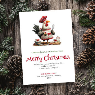 Tarjeta de Felicitación de Navidad de Pollos Capri