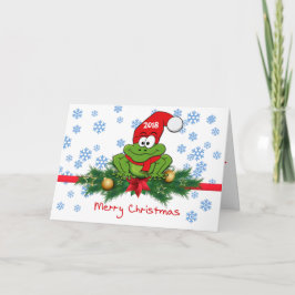 Tarjeta de Felicitación de Navidad de Rana de Dibu