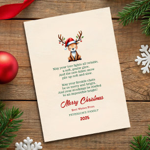 Tarjeta de Felicitación de Navidad de Reno de Acua
