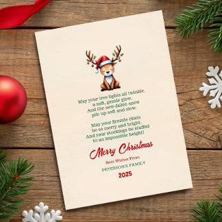 Tarjeta de Felicitación de Navidad de Reno de Acua