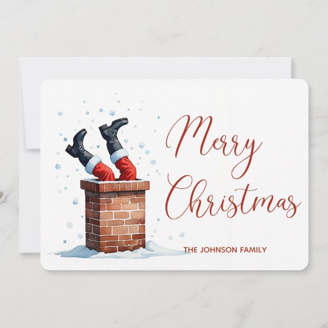 Tarjeta de felicitación de Navidad de Santa divert (Anverso)