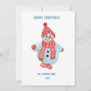 tarjeta de felicitación de Navidad de un muñeco de