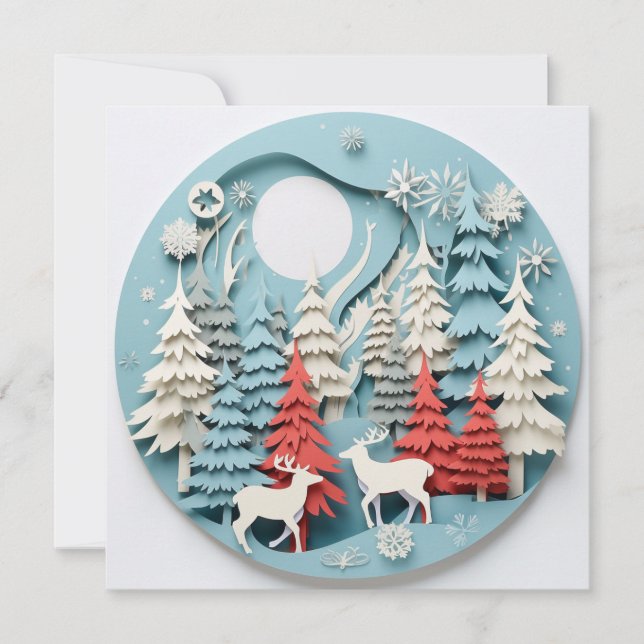 Tarjeta de felicitación de Navidad decorada con dí (Anverso)