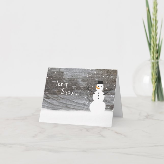 Tarjeta de Felicitación de Navidad Deja que Nieve (Anverso)