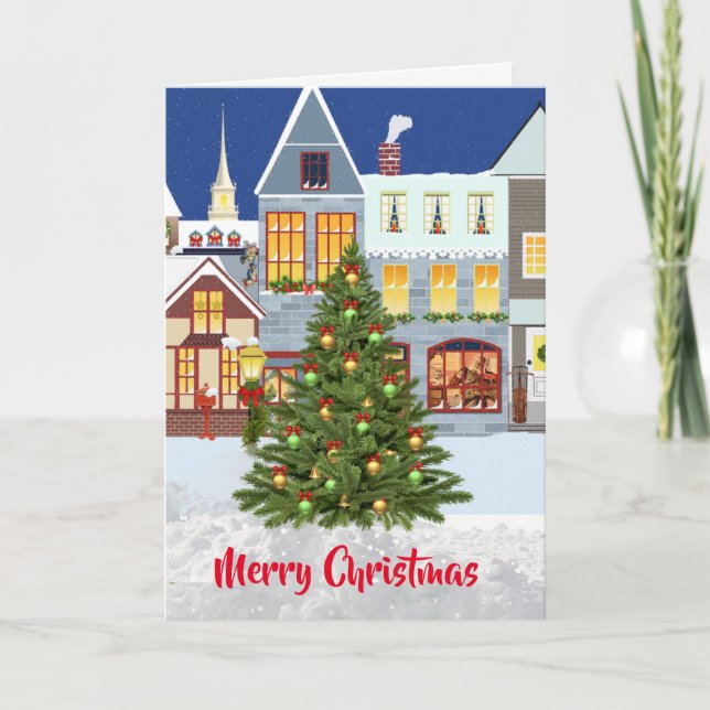 Tarjeta de Felicitación de Navidad del Árbol de Na (Anverso)