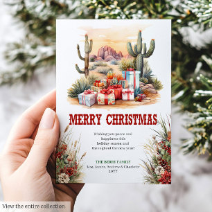 tarjeta de felicitación de Navidad del viejo oeste