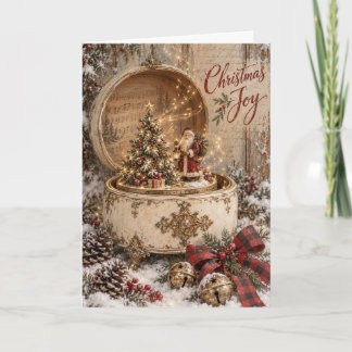 Tarjeta de Felicitación de Navidad - Escena Vintag