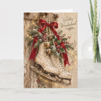 Tarjeta de Felicitación de Navidad - Escena Vintag
