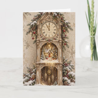 Tarjeta de Felicitación de Navidad - Escena Vintag