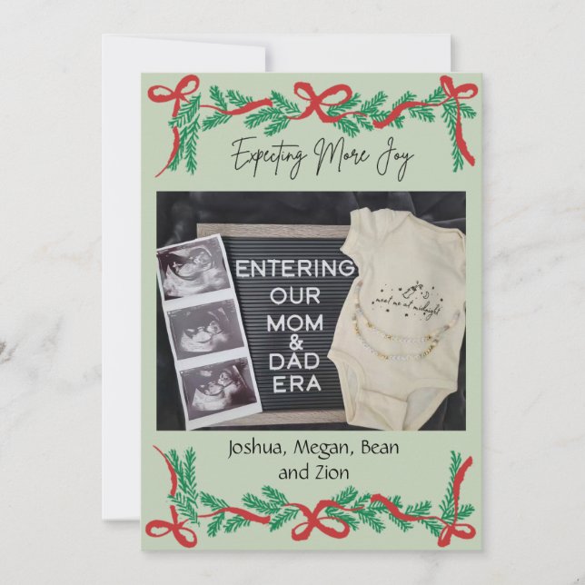 Tarjeta de Felicitación de Navidad Esperando Más A (Anverso)