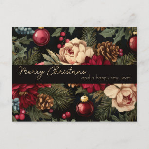 Tarjeta de felicitación de Navidad festiva y elega