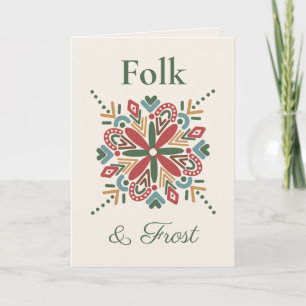 Tarjeta de Felicitación de Navidad Folk & Frost