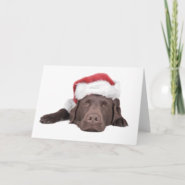 Tarjeta de felicitación de Navidad Labrador (Anverso)