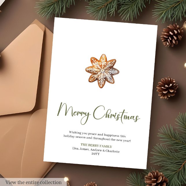 Tarjeta de Felicitación de Navidad Minimalista Per (Minimalist Custom Holiday Christmas Greeting Card

)