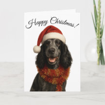 Tarjeta de felicitación de Navidad para perro Cock