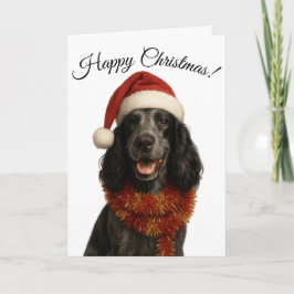 Tarjeta de felicitación de Navidad para perro Cock