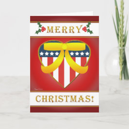 Tarjeta de felicitación de Navidad Patriotic Heart