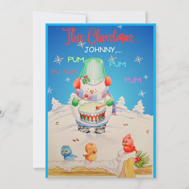 Tarjeta de Felicitación de Navidad Personalizada p (Anverso)