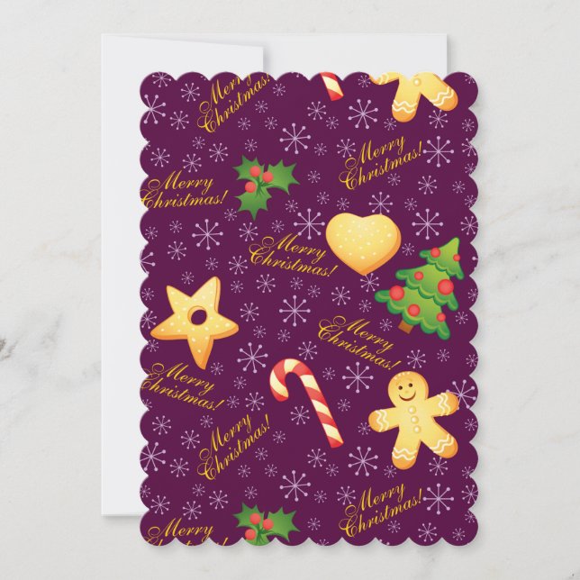 Tarjeta de felicitación de navidad plana Merry (Anverso)