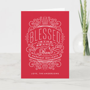 Tarjeta de Felicitación de Navidad Religiosa Bendi