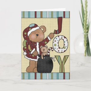 Tarjeta de Felicitación de Navidad Santa Osito Ale